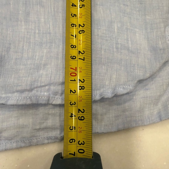 J.Mclaughlin LINEN Fallon Loose Fit Blouse Popover Women's Sz. Med Light Blue - Picture 8 of 11